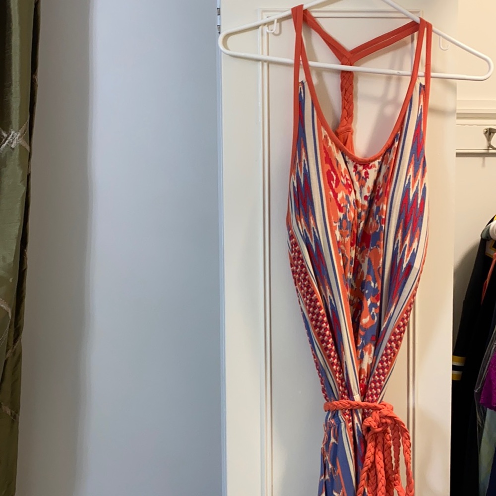 The North Face Coral Orange Multi-Pattern Maxi Dress